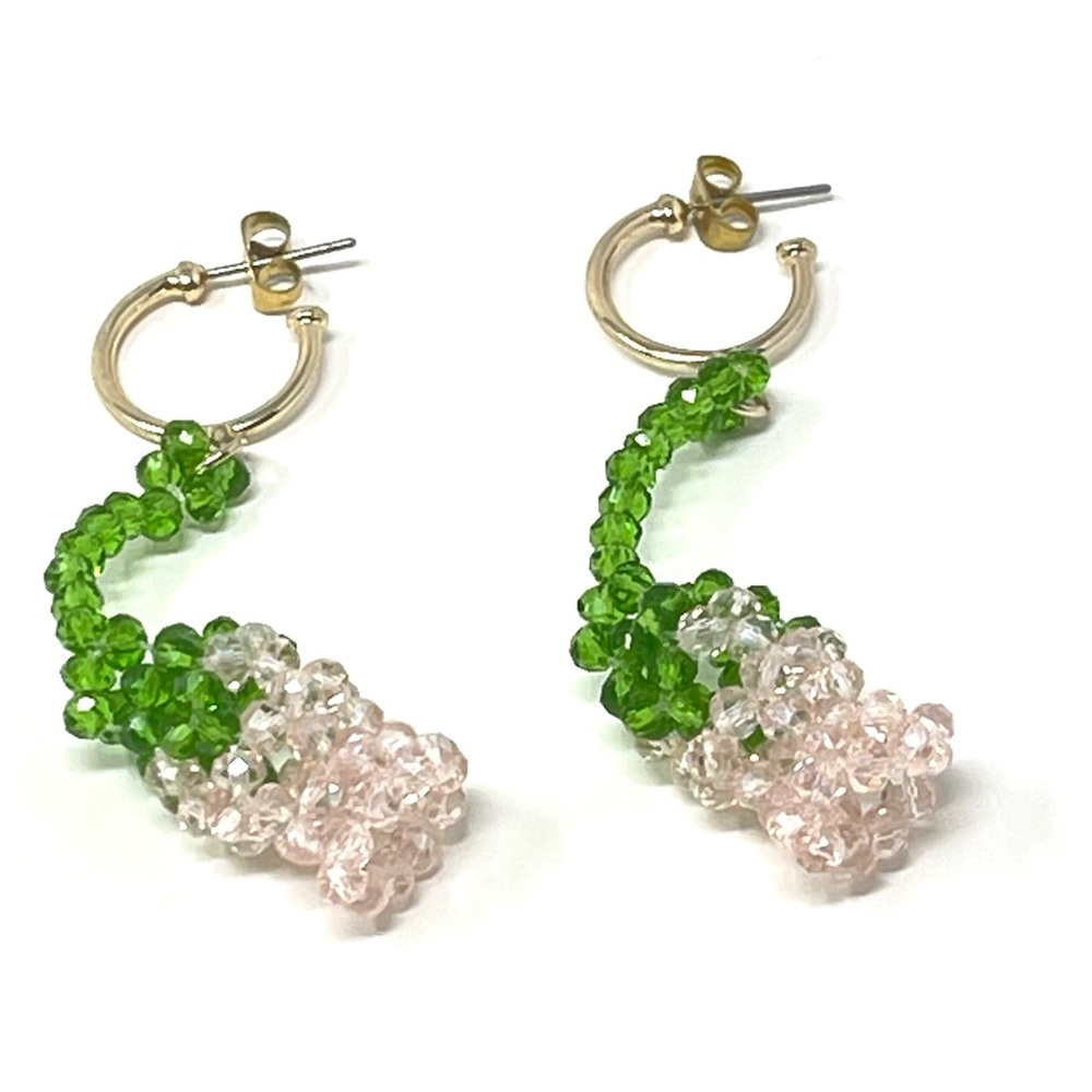 New Anthropologie Beaded Flower Drop Earrings